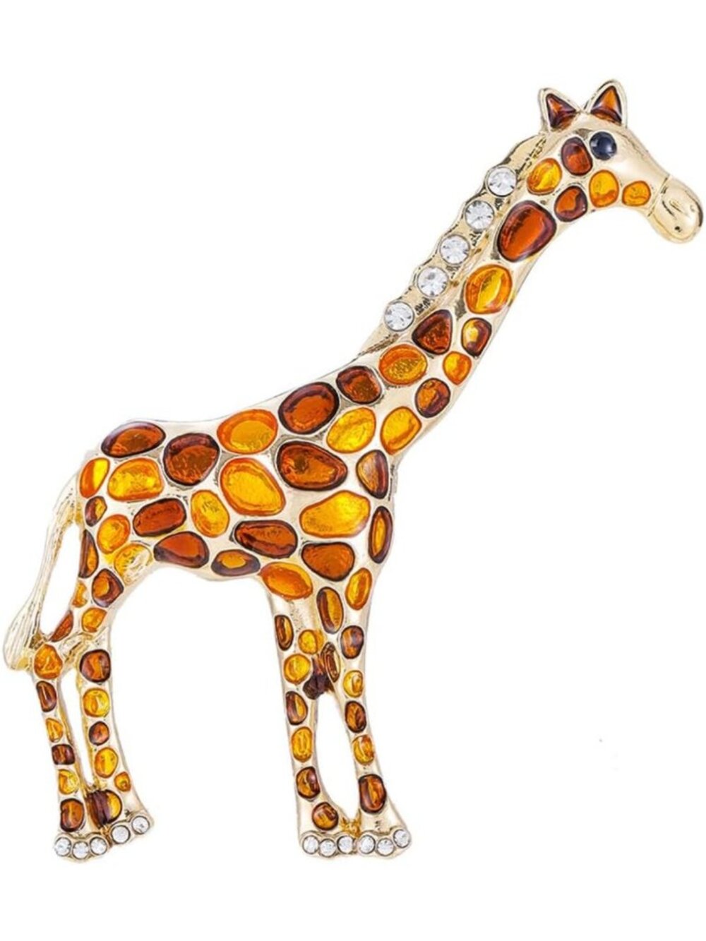 Elegant Rhinestone Enamel Animal Brooch Pin for Women - Unique Dress Accessory